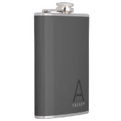 Flacon personnalisé gris simple moderne Monogramme (Droite)
