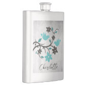 Flacon personnalisé Lovebirds turquoise (Droite)