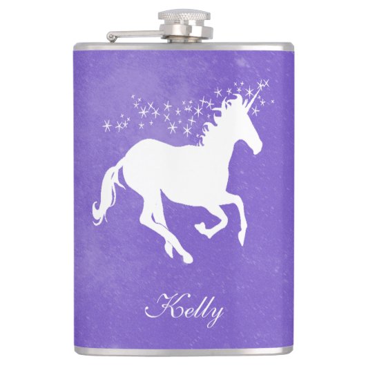 Flacon Personnalisé Unicorne Violette (Devant)