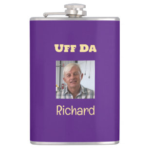 Flacon photo personnalisé violet et or Uff Da