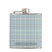 Flacon plat bleu Tartan de printemps moderne (Devant)