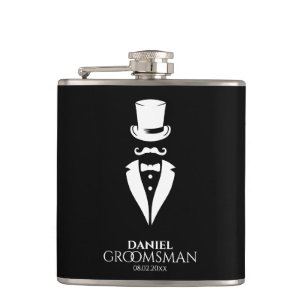 Flacon pour Groomsmen Dapper Top casquette Tux per