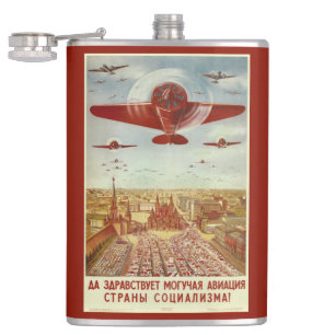 Flacon russe vintage de propagande d'aviation