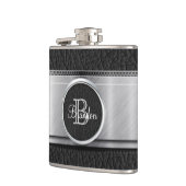 Flacon simili cuir noir d'acier inoxydable de (Gauche)