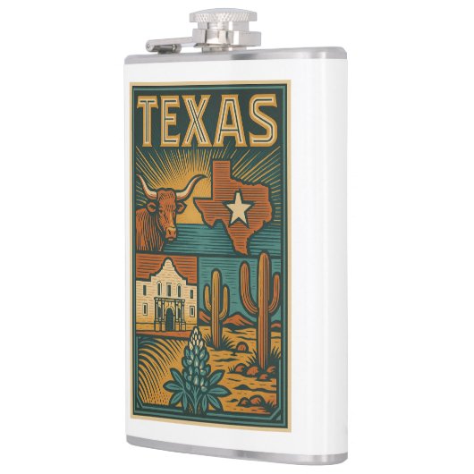 Flacon Texas - Flacon de poche en acier inoxydable (Gauche)