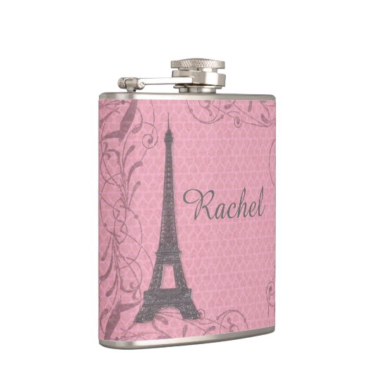 Flacon tour Eiffel rose personnalisable (Droite)