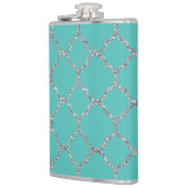 Flacon turquoise fait sur commande argenté Girly (Gauche)