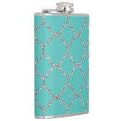 Flacon turquoise fait sur commande argenté Girly (Droite)