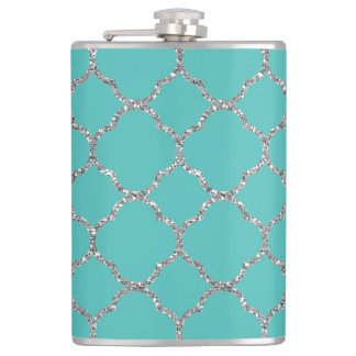 Flacon turquoise fait sur commande argenté Girly