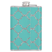 Flacon turquoise fait sur commande argenté Girly (Dos)