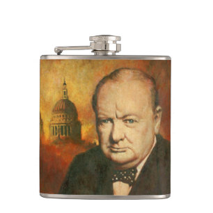 Flacon vintage de hanche de Winston Churchill