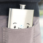 Flacon visage bleu souriant Kawaii (En situation)