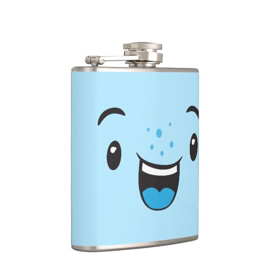 Flacon visage bleu souriant Kawaii (Droite)