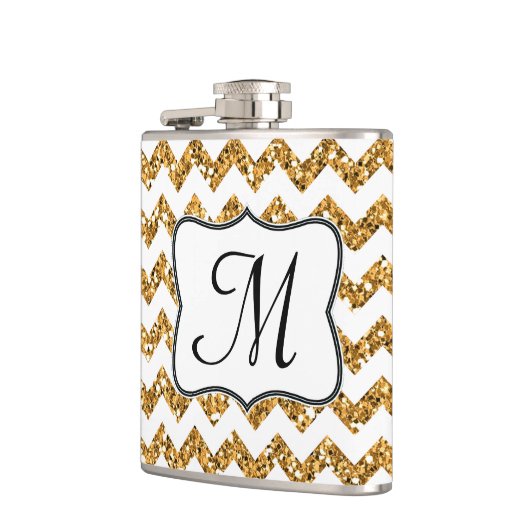 Flacon Whiskey Chevron Monogram Parties scintillan (Gauche)