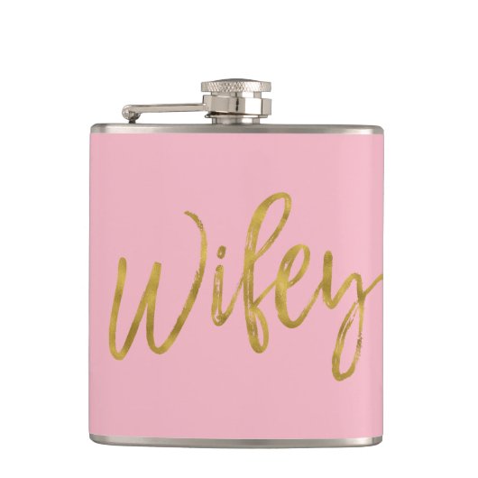 Flacon Wifey avec script d'huile d'or et rose (Devant)