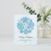 Flacons de neige bleu glace - conception de carte (Debout devant)