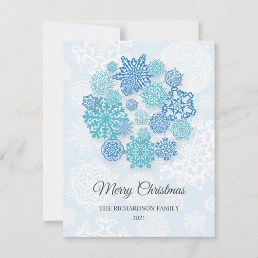 Flacons de neige bleu glace - conception de carte (Devant)