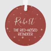 Flacons de neige de rennes à nez rouge de Noël et  (dos)