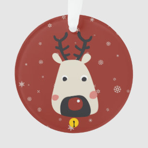 Flacons de neige de rennes à nez rouge de Noël et