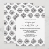 Flacons de neige noirs + blancs invitation de mari (Devant / Derrière)