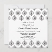 Flacons de neige noirs + blancs invitation de mari
