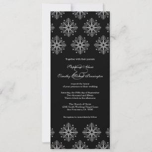 Flacons de neige noirs + blancs invitation de mari