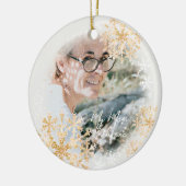 Flacons de neige scintillants Photo Ornement blanc (Gauche)