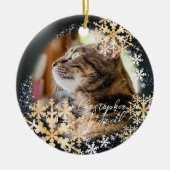 Flacons de neige scintillants Photo Ornement noir (Devant)