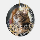 Flacons de neige scintillants Photo Ornement noir (Gauche)