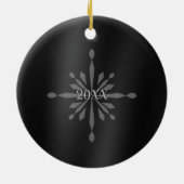 Flacons de neige scintillants Photo Ornement noir (Dos)