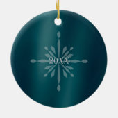 Flacons de neige scintillants Photo Ornement vert (Dos)