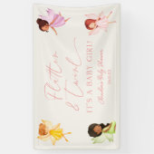 Fladder en Draai Betoverde Fee Baby Shower Spandoek (Verticaal)