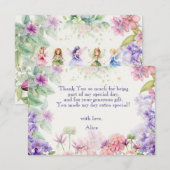 Fladder en dwarrel Elfentuin waterverf verjaardag Bedankkaart (Voorkant / Achterkant)