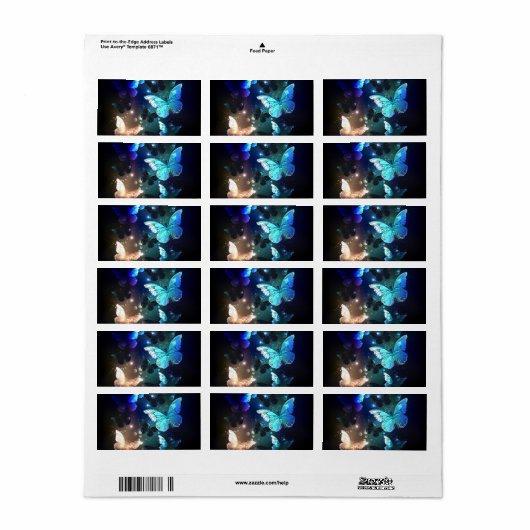 Fladderende Nachtvlinder Etiket (Full Sheet)
