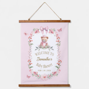Fladderende Vreugde: Bloemen en Vlinders Baby Show Hangend Wandkleed