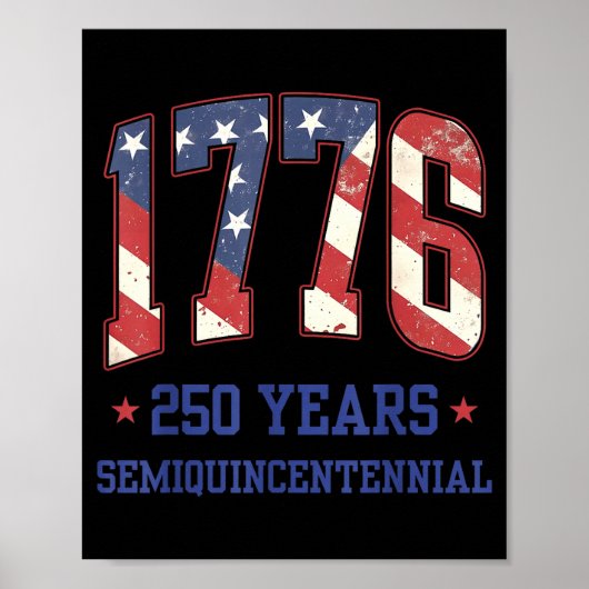 Flag 250 Years 1776-2026 250th Birthday Anniversar Poster (Voorkant)