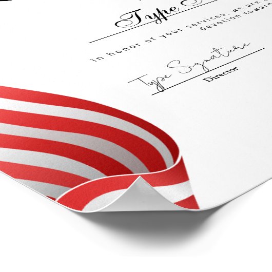 Flag Certificate of appreciation, recognition Poster (Hoek)