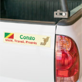 Flag Congo-Brazzaville + Map Bumpersticker (Op Truck)