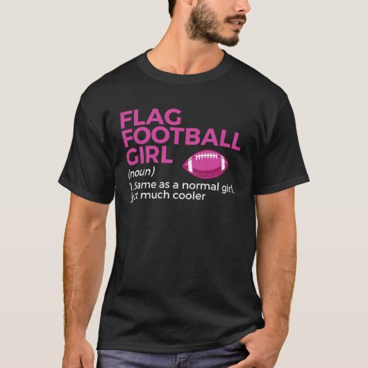 Flag Football Girl Definition T-shirt (Voorkant)