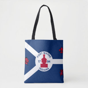Flag Fort Wayne, Indiana Canvas tas