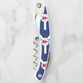 Flag Fort Wayne, Indiana Waiter's Corkscrew Kurkentrekker (Voorkant)
