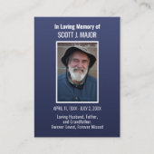 Flag Funeral Memorial Foto Blue Prayer Kaart Visitekaartje (Voorkant)