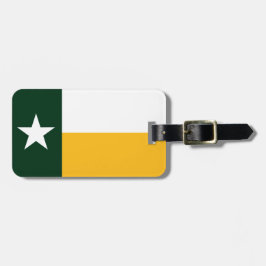 Flag Green and Gold Texas Bagagelabel