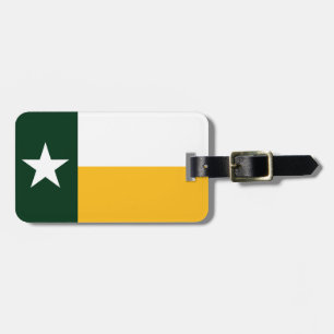 Flag Green and Gold Texas Bagagelabel