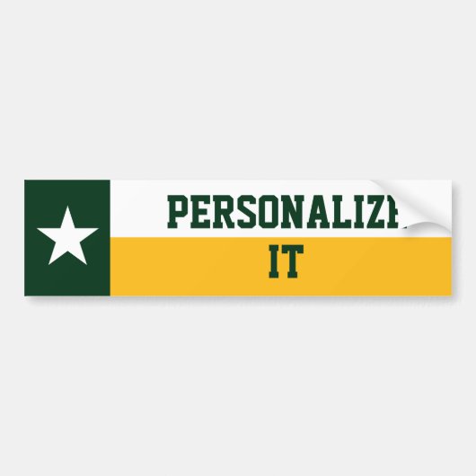 Flag Green and Gold Texas Bumpersticker (Voorkant)