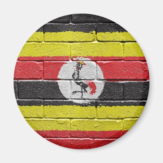 flag_grunge_wall_Uganda Magneet (Voorkant)