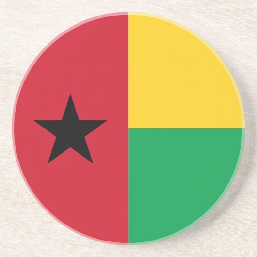 Flag Guinee-Bissau Zandsteen Onderzetter (Voorkant)