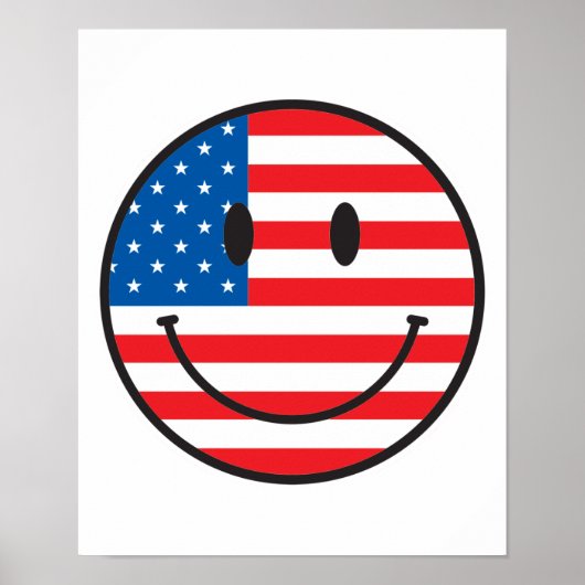 Flag Happy Face van de Verenigde Staten Poster (Voorkant)