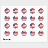 Flag Happy Face van de Verenigde Staten Ronde Sticker (Vel)