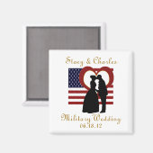 Flag Heart Magnet van de militaire bruiloft Magneet (Voorkant / Achterkant)